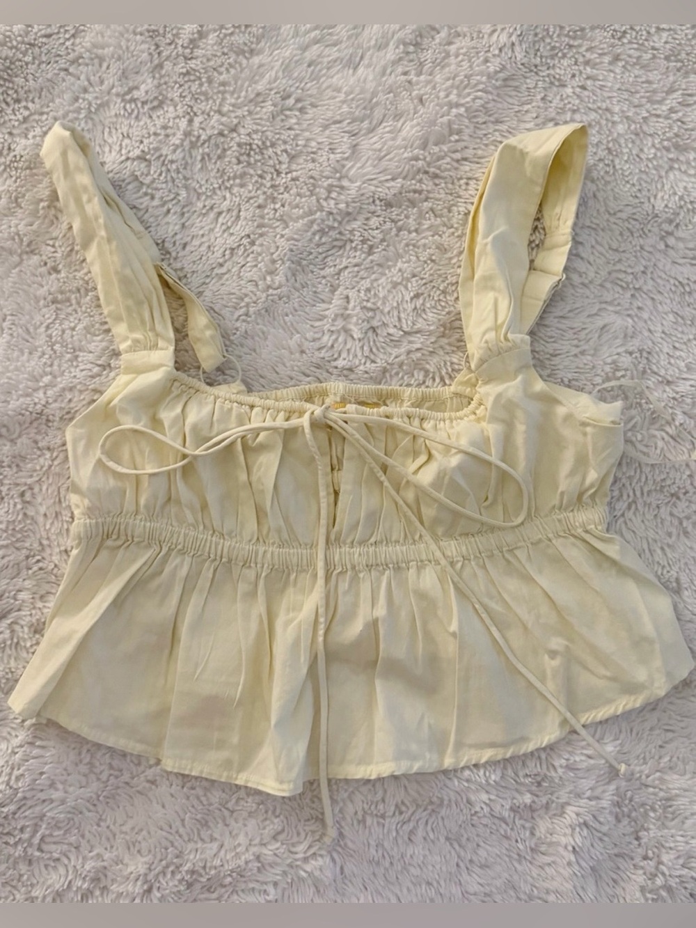 Urban Outfitters Yellow Crop Babydoll Peplum Top